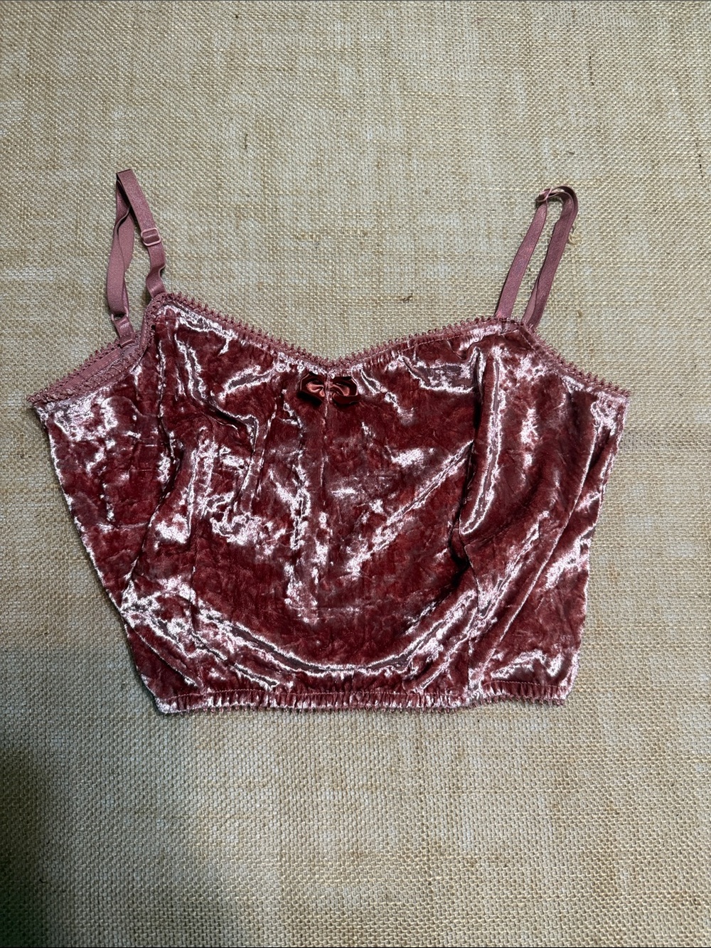 Velvet Rose Cropped Cami Top - Women's Pink
